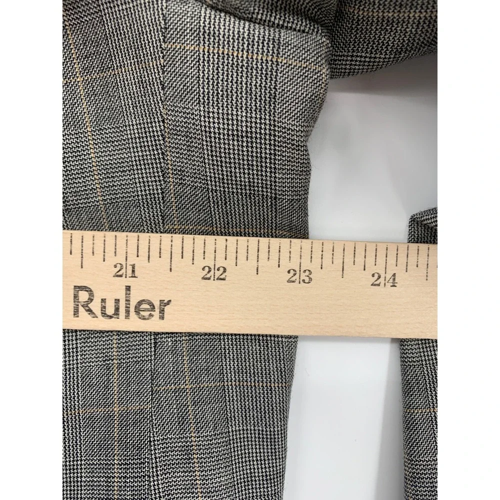 Vintage Burberrys Blazer Mens 44L Gray Plaid Super 100s Wool Made USA